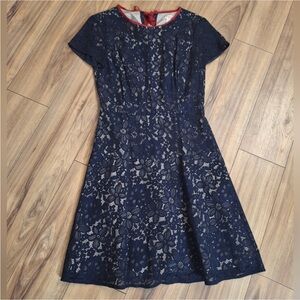 Navy blue lace Brooks Brothers dress
